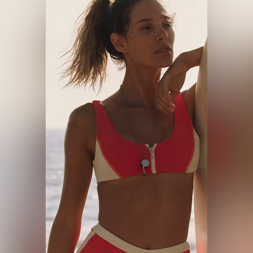 🆕 2pc Free People X ONEONE Eleanor Surf Top & Genesis Surf Bottoms in Ola - Picture 6 of 10
